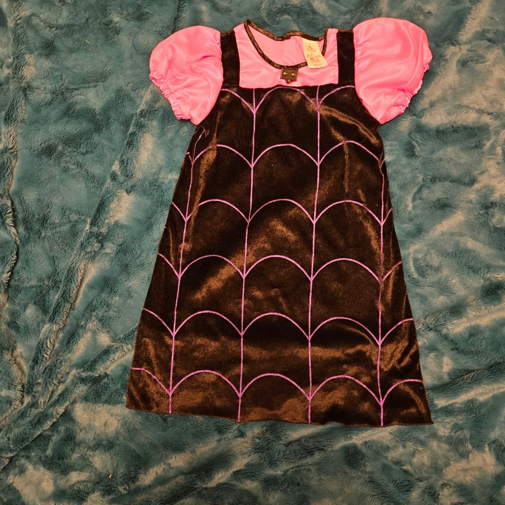 Disney Store Girls Spiderweb Vamperina‎ Dress Halloween Costume Pink Black 5/6